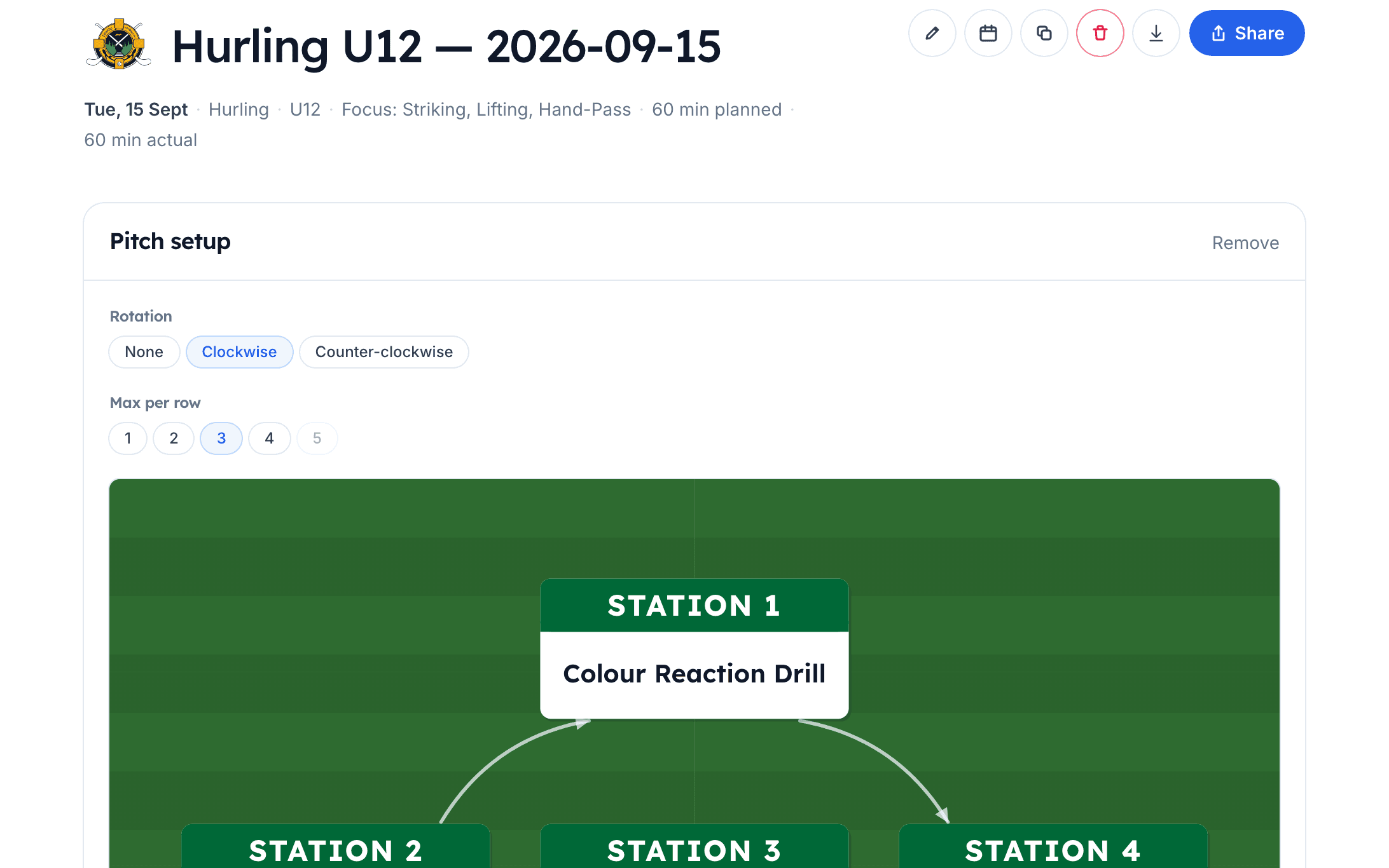 A session themed with Glen Rovers's crest and club colours