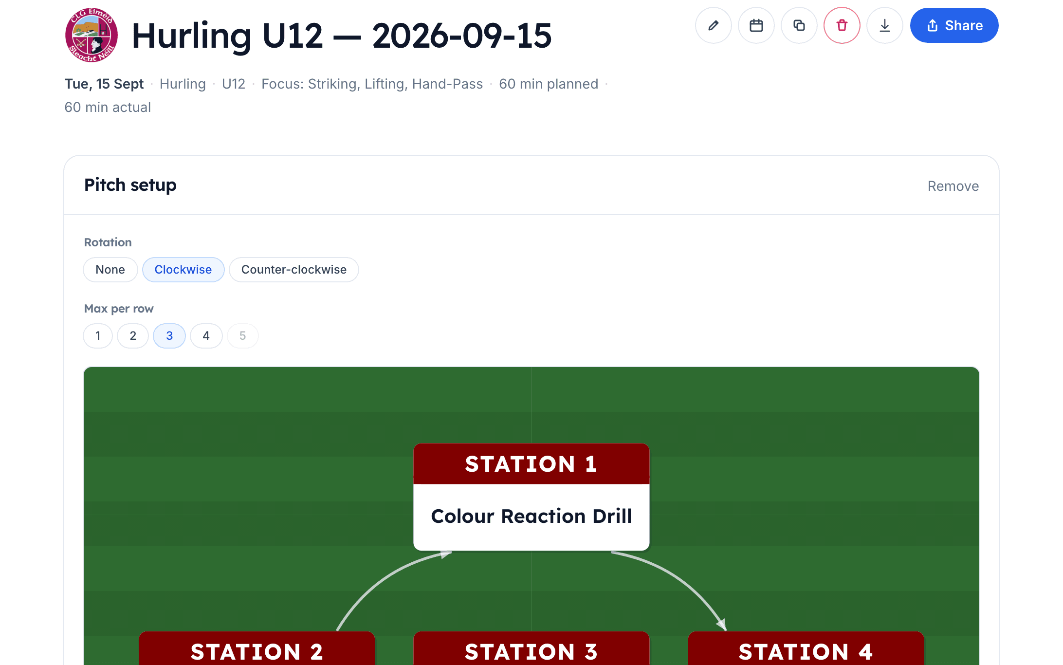 A session themed with Slaughtneil's crest and club colours