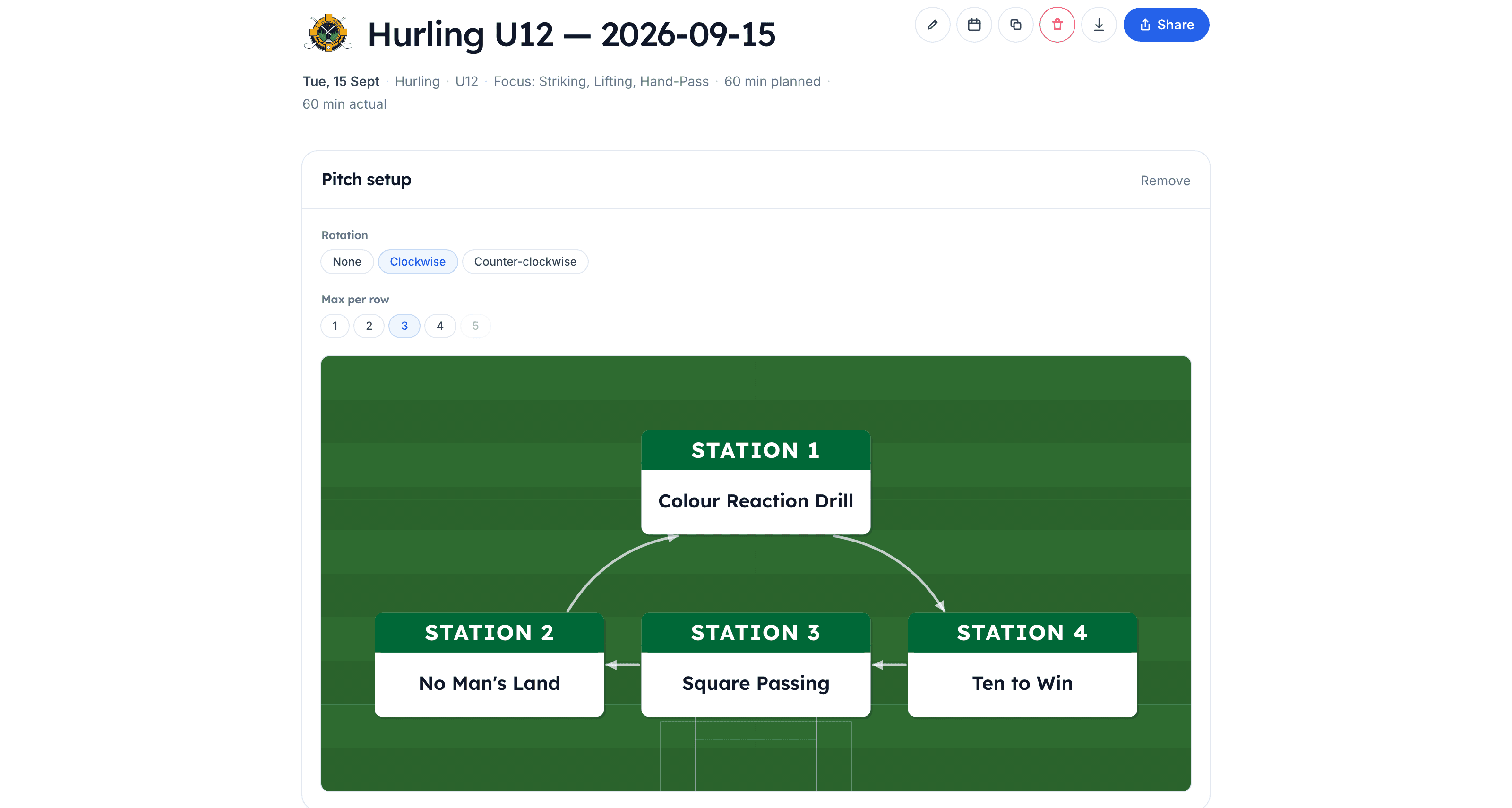 A session themed with Glen Rovers's crest and club colours